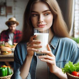 Athlete drinking kefir